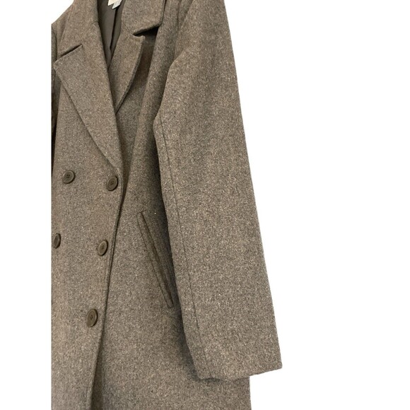 Old Navy PeaCoat Womens Lg Gray Double Breast Wool Blend Front Pockets Preowned - Picture 3 of 12